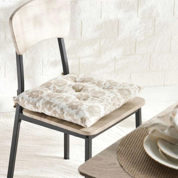 English Garden Printed Cotton Chairpad 40X40Cm - Beige Pan Home