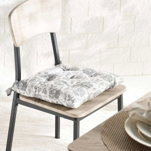 English Garden Printed Cotton Chairpad 40X40Cm - Grey Pan Home