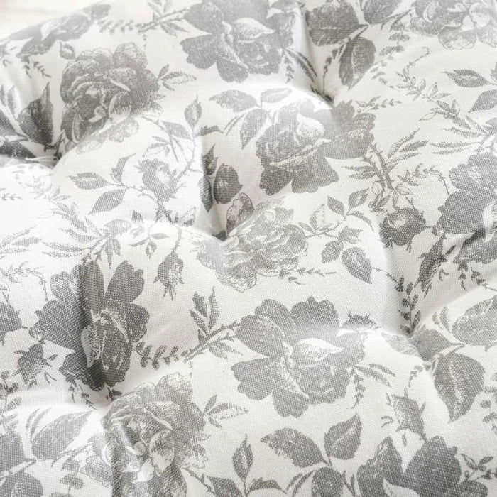 English Garden Printed Cotton Chairpad 40X40Cm - Grey Pan Home