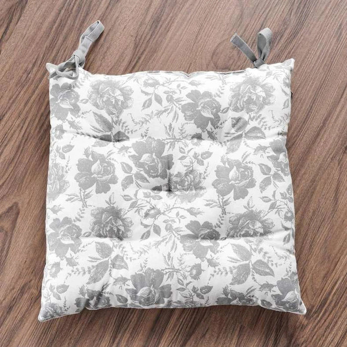 English Garden Printed Cotton Chairpad 40X40Cm - Grey Pan Home