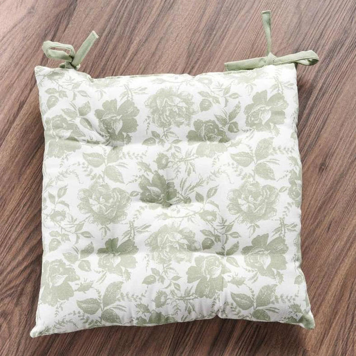 English Garden Printed Cotton Chairpad 40X40Cm - Sage Pan Home