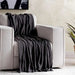 English Garden Solid Cotton Textured Throw 130X170Cm - Grey Pan Home