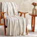 English Garden Solid Cotton Textured Throw 130X170Cm - White Pan Home