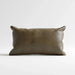 Engraved Damask Down Alt Filled Leather Cushion 30X50Cm - Olive Pan Home