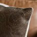 Engraved Damask Down Alt Filled Leather Cushion 50X50Cm - Olive Pan Home