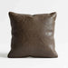 Engraved Damask Down Alt Filled Leather Cushion 50X50Cm - Olive Pan Home