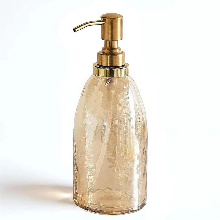 Enigma Glass Soap Dispenser 7X7X19Cm -Gold Pan Home