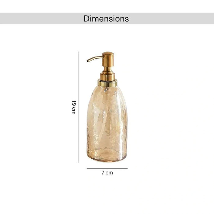 Enigma Glass Soap Dispenser 7X7X19Cm -Gold Pan Home