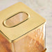 Enigma Glass Tissue Box Cover 14X14X14Cm-Gold Pan Home