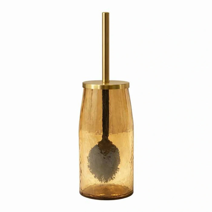 Enigma Glass Toilet Brush Holder 10X10X40Cm-Gold