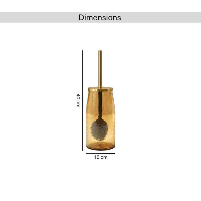 Enigma Glass Toilet Brush Holder 10X10X40Cm-Gold