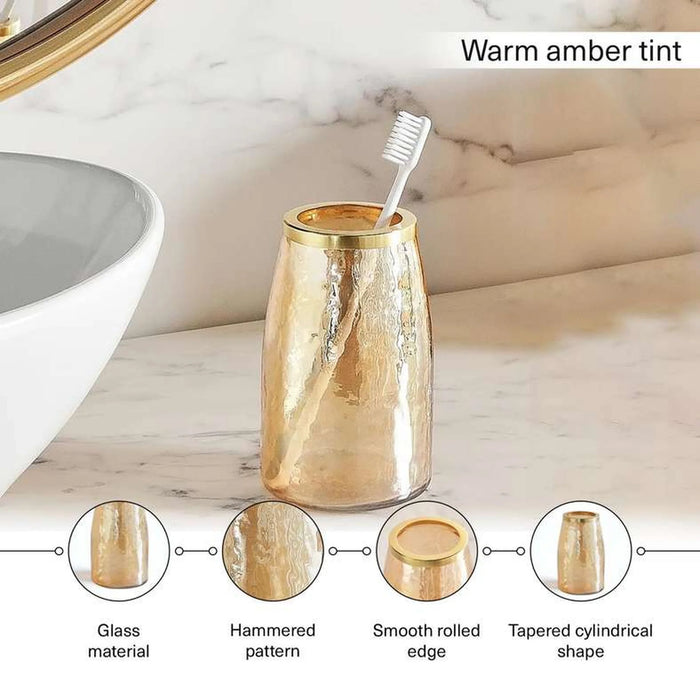 Enigma Glass Tumbler 7.5X7.5X12Cm-Gold