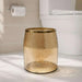 Enigma Glass Waste Bin 20X20X25Cm-Gold Pan Home