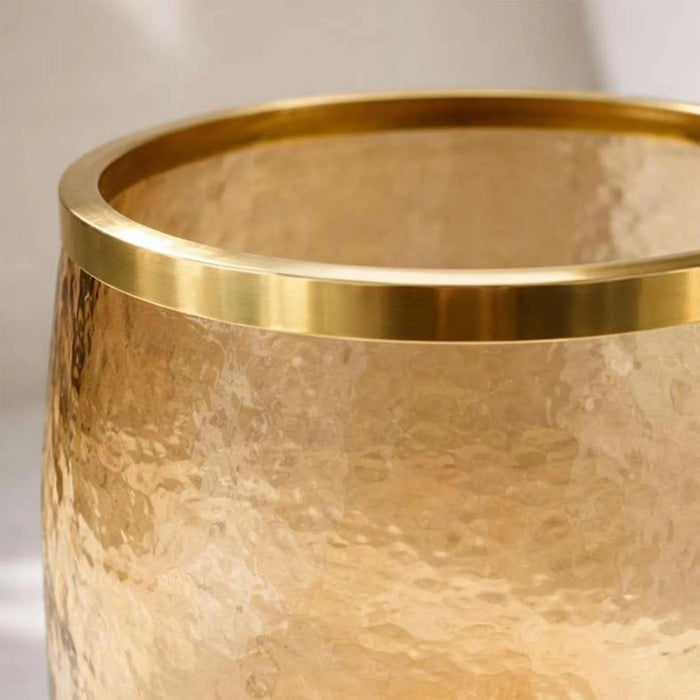 Enigma Glass Waste Bin 20X20X25Cm-Gold Pan Home