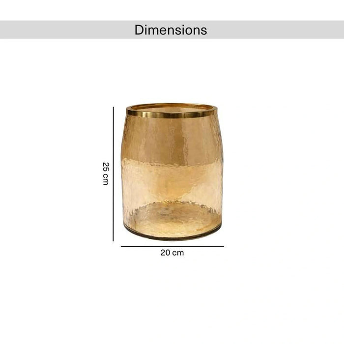 Enigma Glass Waste Bin 20X20X25Cm-Gold Pan Home