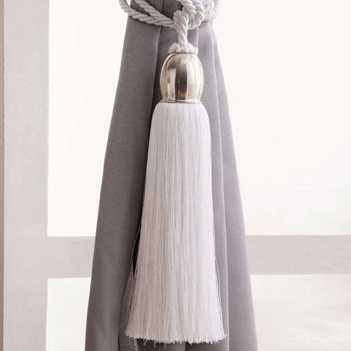 Enrica Tassel Tieback - White