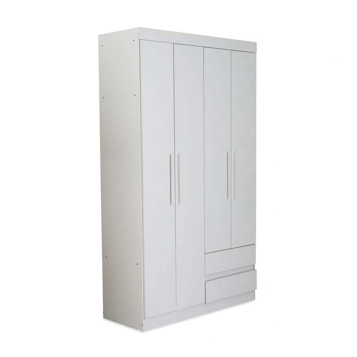 Enstatite 4 Door Wardrobe With 2 Drawers - White