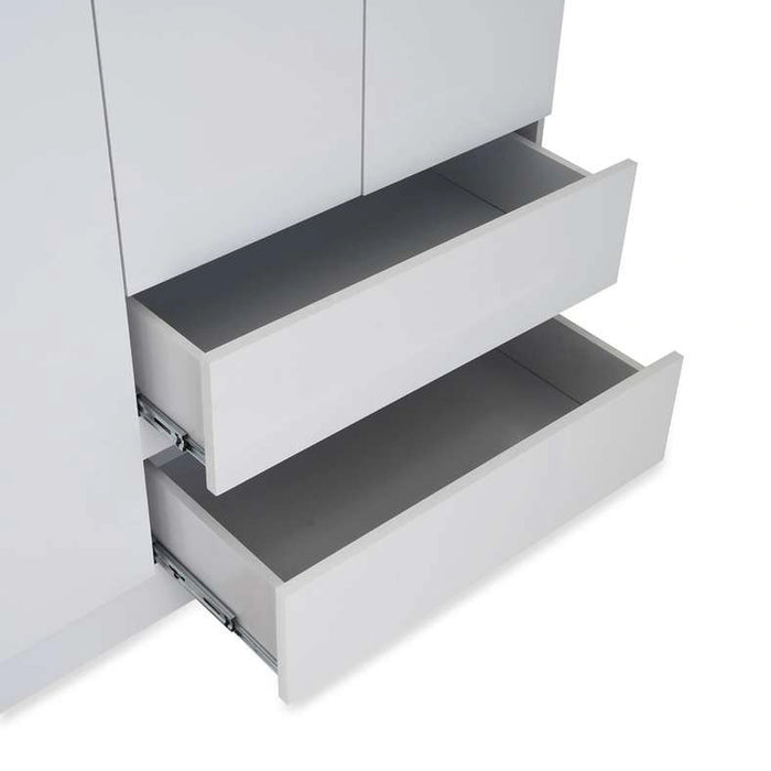 Enstatite 4 Door Wardrobe With 2 Drawers - White