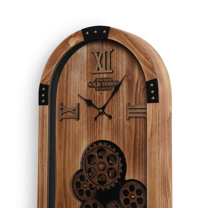 Equinox Gear Wall Clock 80X34X8Cm- Brown Pan Home