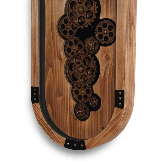 Equinox Gear Wall Clock 80X34X8Cm- Brown Pan Home