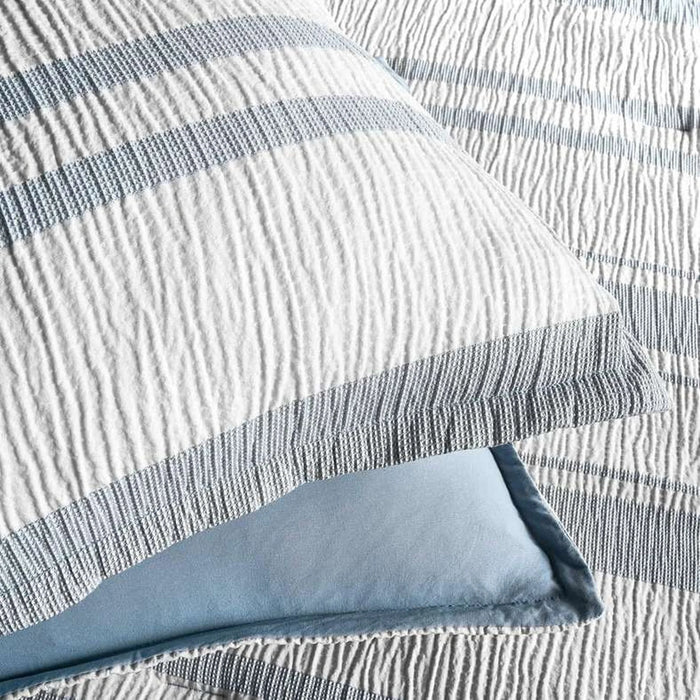 Erica 3-Piece Waffle Stripe Full Comforter Set 160X220Cm - Grey