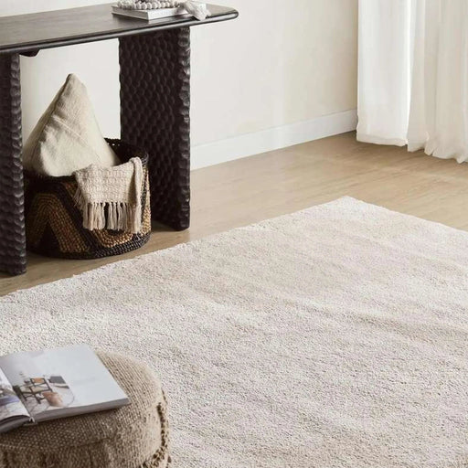 Erin Velvet Shaggy Rug Cream 240X290Cm Pan Home