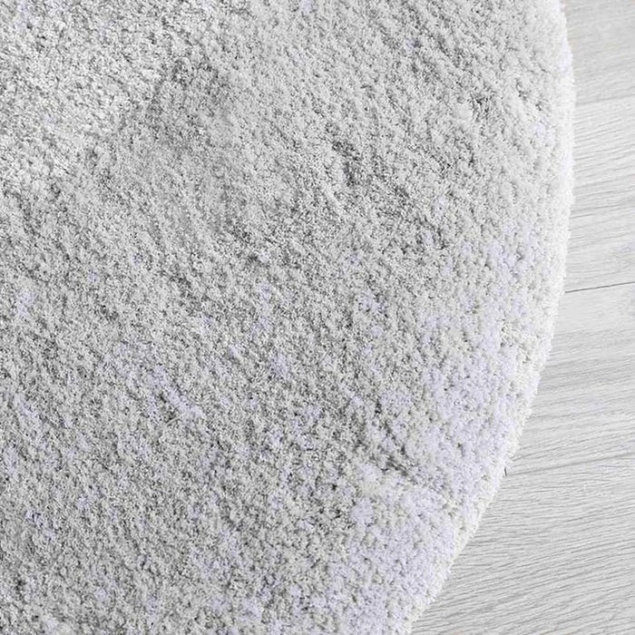 Erin Velvet Shaggy Rug Silver D90Cm Pan Home