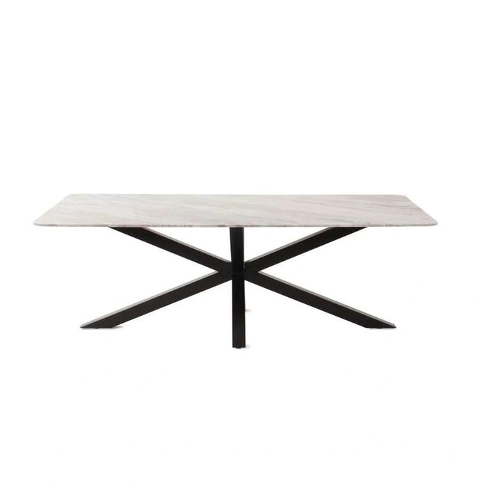 Eskola New 8 Seater Dining Table Marble - White Black ~ White Pan Home