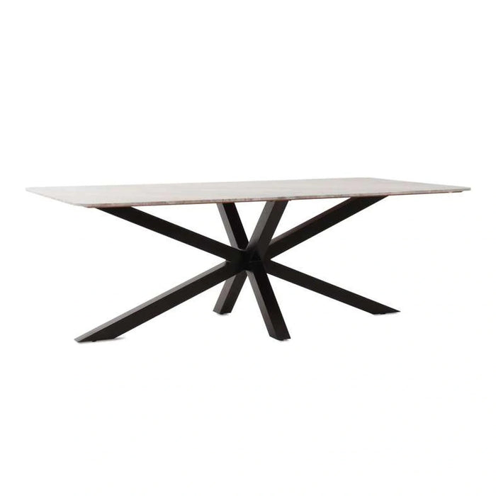 Eskola New 8 Seater Dining Table Marble - White Black ~ White Pan Home