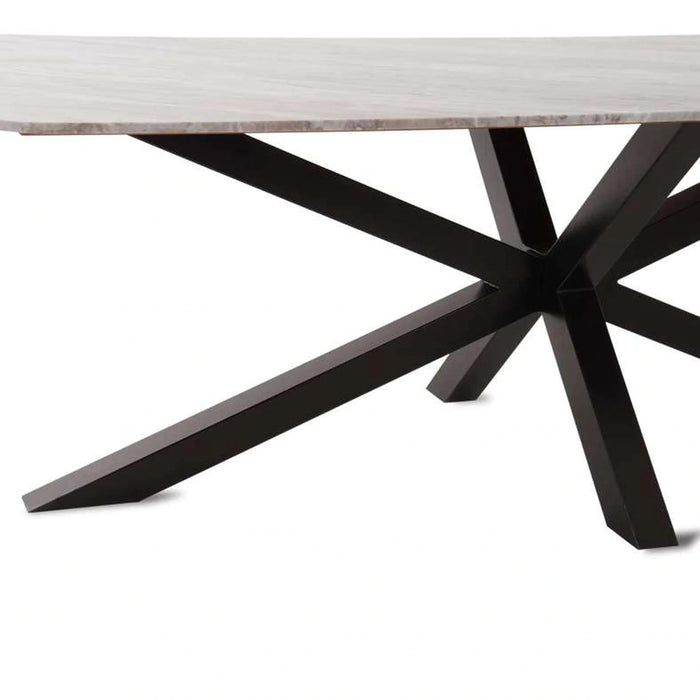 Eskola New 8 Seater Dining Table Marble - White Black ~ White Pan Home