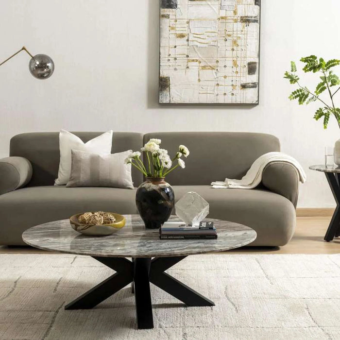 Eskola New Coffee Table Marble - White Black ~ White