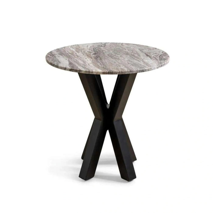 Eskola New End Table Marble - White Black ~ White Pan Home
