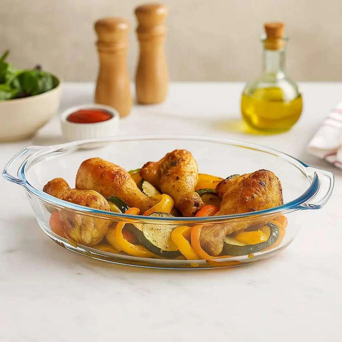 Esme Oval Glass Baking Dish -Clear - 20x11 cm Pan Home