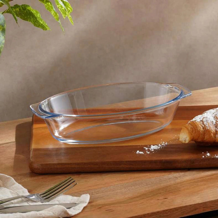 Esme Oval Glass Baking Dish -Clear - 20x11 cm Pan Home
