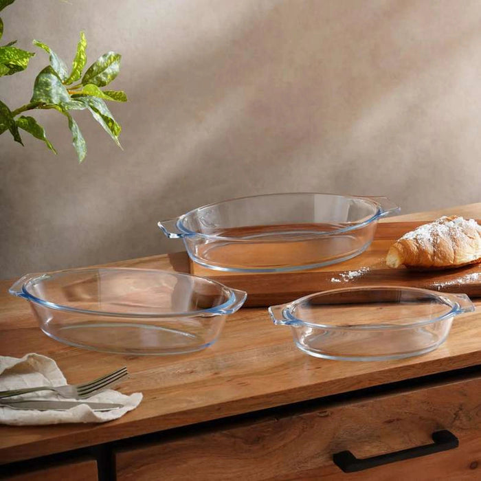 Esme Oval Glass Baking Dish -Clear - 27x15 cm Pan Home
