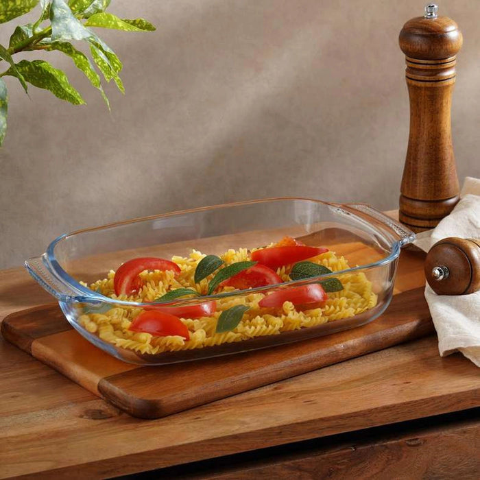 Esme Rectangular Glass Baking Dish -Clear - 34x22 cm Pan Home