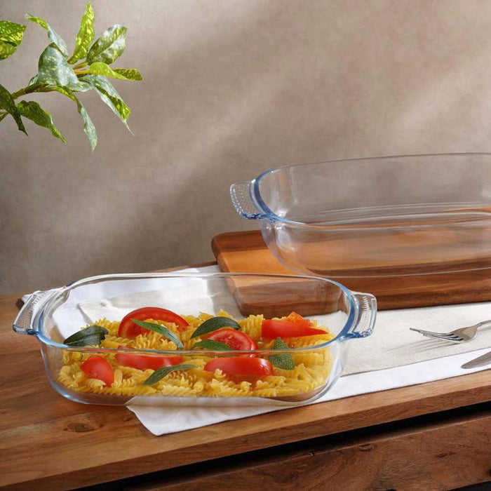 Esme Rectangular Glass Baking Dish -Clear - 34x22 cm Pan Home