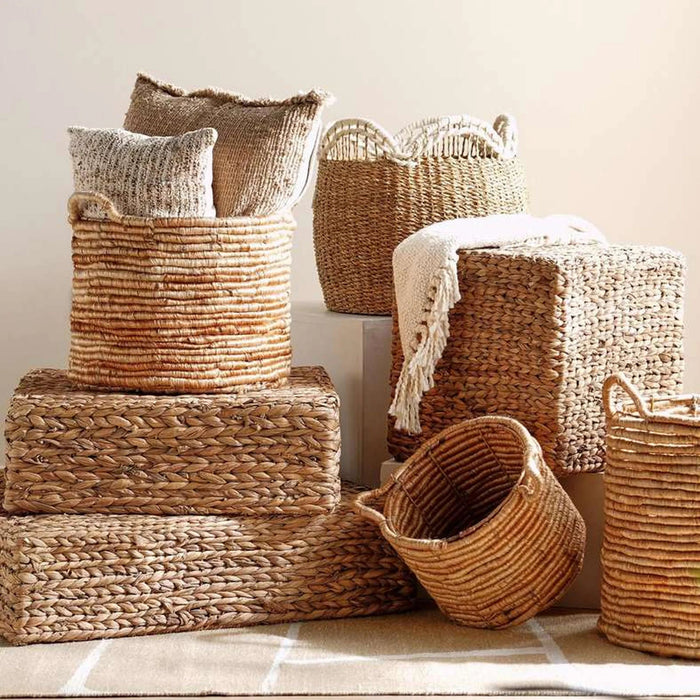 Espie Jute Storage Basket With Handle 30X30X24Cm- Natural Pan Home