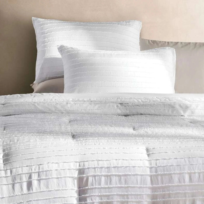 Essence 3-Piece  Tufted Full Comforter Set 160X220Cm - White Pan Home
