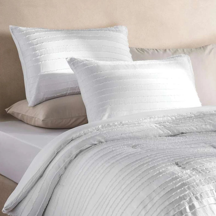 Essence 3-Piece Tufted King Comforter Set 240X260Cm - White Pan Home