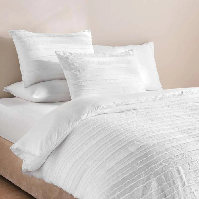 Essence 3-Piece Tufted Super King Duvet Cover Set 260X220Cm - White Pan Home