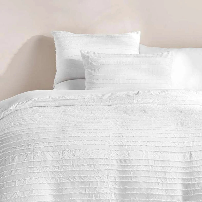 Essence 3-Piece Tufted Super King Duvet Cover Set 260X220Cm - White Pan Home