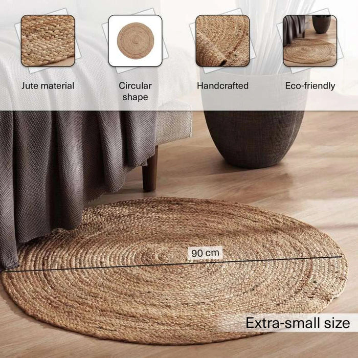 Essence Round Jute Rug Dia 90Cm - Natural Pan Home