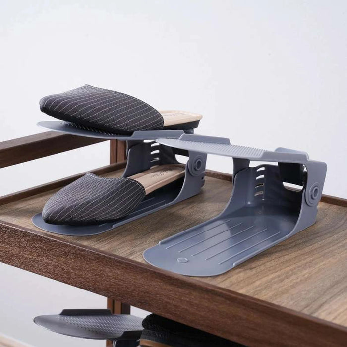 Essential 2 Pieces Shoe Organiser 27X10X10Cm - Grey