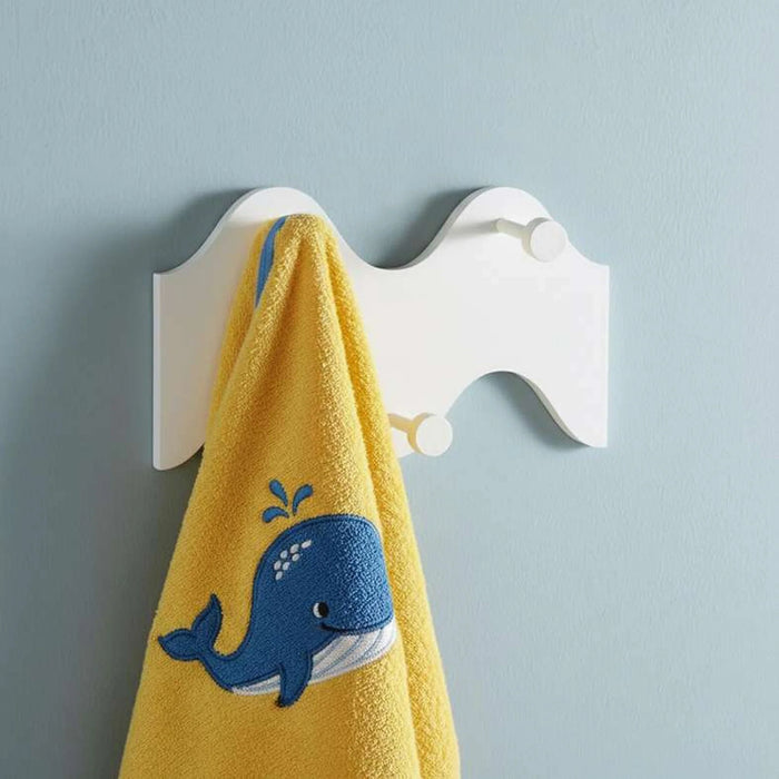 Essential 3 Hook Kids Wall Shelves-27X15X8Cm -White