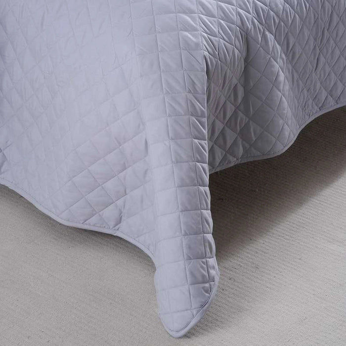 Essential 3-Piece Diamond Quilted Bedspread Set - Grey Pan Home