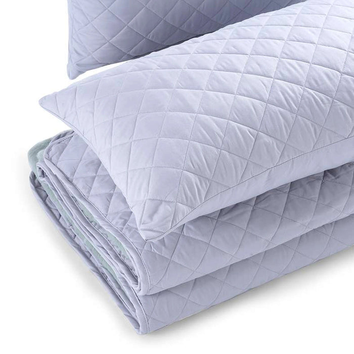 Essential 3-Piece Diamond Quilted Bedspread Set - Grey Pan Home