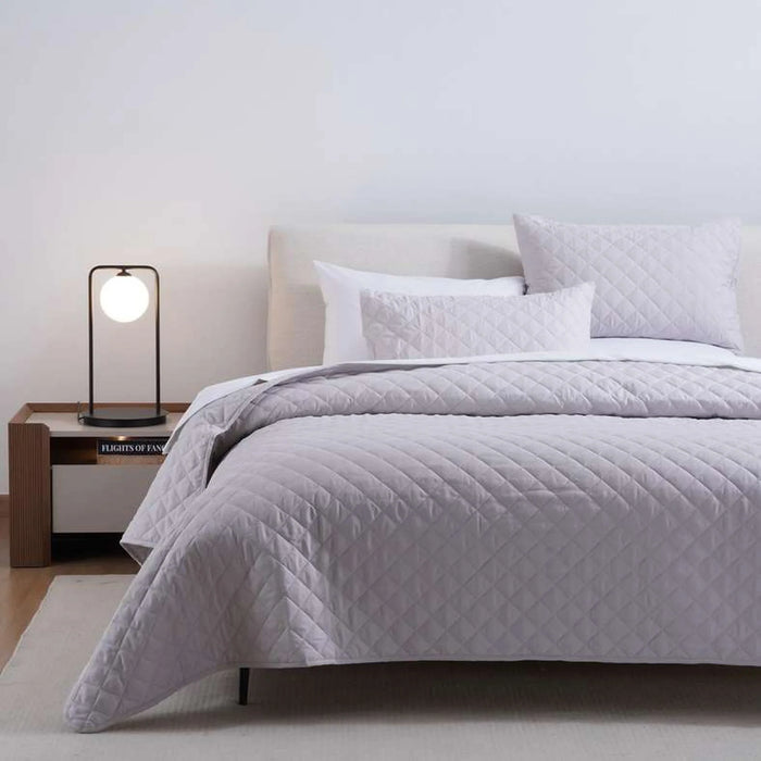Essential 3-Piece Diamond Quilted Bedspread Set 220X240Cm - Beige