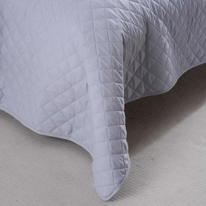 Essential 3-Piece Diamond Quilted Bedspread Set 220X240Cm - Grey