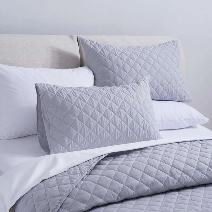 Essential 3-Piece Diamond Quilted Bedspread Set 220X240Cm - Grey